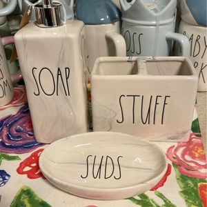 Rae Dunn Marble bathroom set